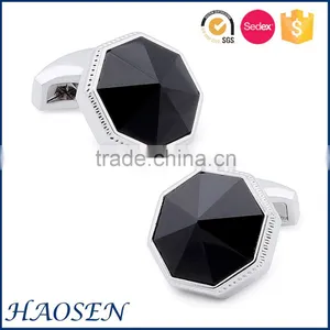 Top Class Simple Design Black Agate-cut Custom Cufflinks thumbnail-4
