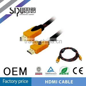 SIPU 2015 Wholesale 24K Gold Plated High Speed HDMI Cable With Braid 1080P Full HD 4Kx2K With Ethernet thumbnail-1