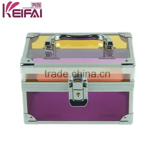 Transparent Purple Plastic Key Lock Home Clothes Storage Box thumbnail-2