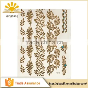 Silvery Gold Hand Tattoo Sticker Flash Non Toxic Customized Waterproof Temporary Tattoo Sticker thumbnail-1
