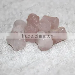 Rose Quartz Carved Flower Ear Piercing Plugs thumbnail-4
