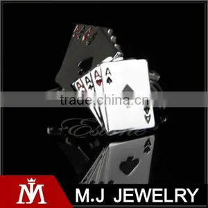 Vintage Stainless Steel Poker New Men's Silver Cuff Links thumbnail-1