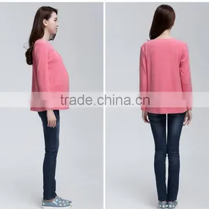 Autumn & Winter Long-sleeve Maternity T-shirt Loose Plus Size thumbnail-3
