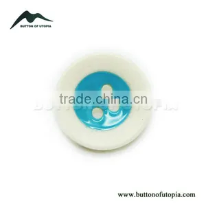 Fancy High Quality Blue Oil Enameled on Bone Buttons thumbnail-1