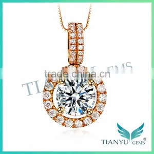 18K Yellow Gold Necklace Jewelry,Moissanite Diamond Pendent for Choker Necklace thumbnail-2