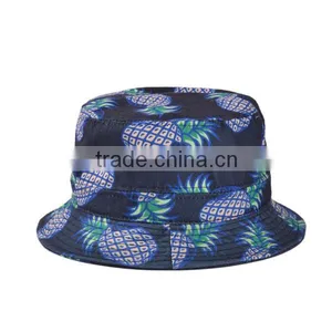 2016 New Fashion Ladies Summer White Pink Pineapple Printed Bucket Hats Caps For Women Girls thumbnail-3