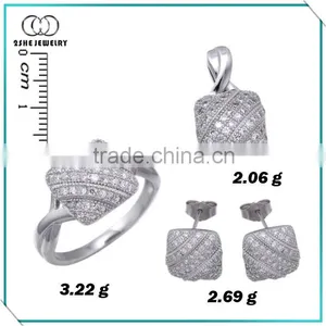 2SHE Simple Square Design Jewellery 925 Silver thumbnail-1