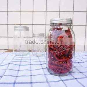 Clear Glass Food Storage Jars 32oz Glass Mason Jar Ball With Metal Lids thumbnail-1