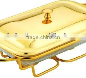 Rect Food Warmers With Golden Line Stand thumbnail-1