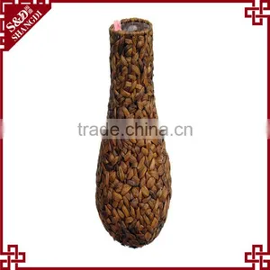 Large Chinese Home Goods Straw Hadncraft Floor Standing Vases thumbnail-1