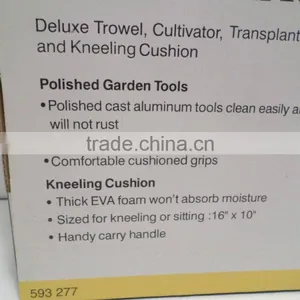 4-Pc Garden Tool Set Trowel/Cultivator/Transplanter/Kneeling Cushion thumbnail-3