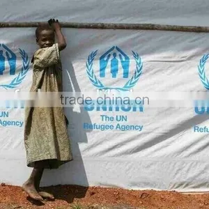 High Quality Relief Tent Tarpaulin, PE Materials Camp Tarpaulin, Waterproof Refugee Tapaulin thumbnail-1