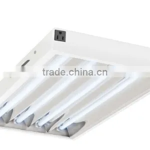 China Factory Wholesale Price Hydroponics Energy Saving T5 HO Fluorescent 2ft 24watt 4tube / 4lamp Aluminum Grow Light Fixture thumbnail-2