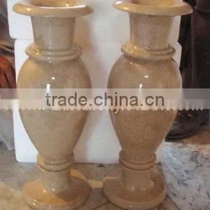 DECORATIVE VERONA BEIGE MARBLE FLOWER VASES thumbnail-3
