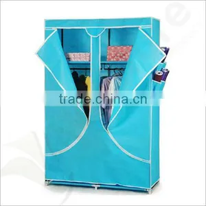 Single Canvas Effect Wardrobe Clothes Rail Storage in Navy thumbnail-1