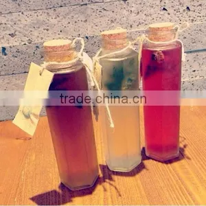 New Shape Juice Glass Bottle With Cork Lid Special Shape Glass Bottle Square Glass Bottle With Cork thumbnail-5