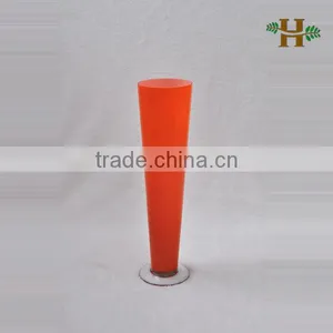 Colored Tall Cone Shaped Cylinder Glass Vase, Handmade Wedding Use Glassware With Pinch Bottom thumbnail-1
