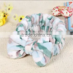 N183 New Products Headband Cute Bowknot Headband in Coral Velvet thumbnail-3