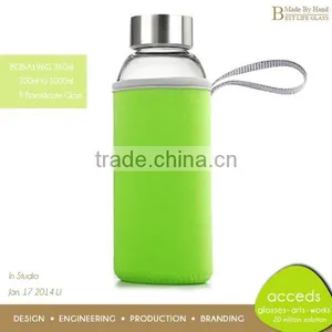 Handmade Promotion Pyrex Glass Water Bottle for Sports BPA Free thumbnail-2