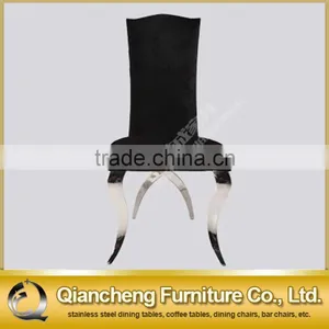 Velvet High Back Stainless Steel Dining Banquet Chair thumbnail-3