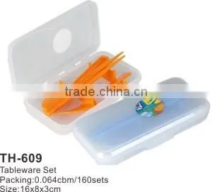 Eco-friendly Food Grade Plastic Tableware Set Dinner Set With Fork and Chopsticks TH-609 thumbnail-1