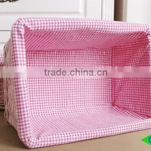 Colored Cosmetic Wicker Rectangle Gift Basket thumbnail-5