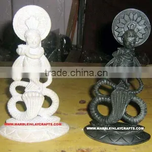 Italian Marble Krishna Statue With Snake thumbnail-1