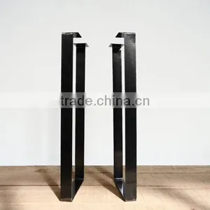 40 Inch Iron Black Matt Coated Flat Steel Bar Table Leg thumbnail-3