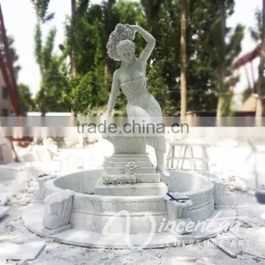 Outdoor Landscape Decoration Stone Carving Woman Pouring Water Statue thumbnail-1