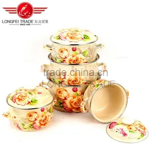 New Arrival Kitchenware Enamel /proclaim Iron Cast Stewpot/cooking Pot With Decal thumbnail-1