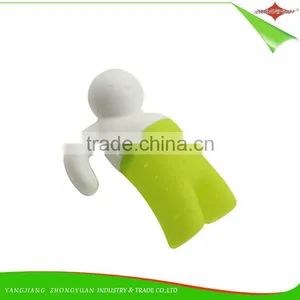 ZY-E3144 Hot Sales Food Grade Infuser Man Shape Silicone Tea Strainers thumbnail-1