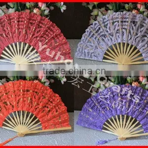 Personalized Bamboo Hand Held Lace Fan thumbnail-1