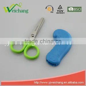WCSC213 Premium Novelty Wholesale Soft Handle Colorful School Children Plastic Scissors With Funny Cover New Handle Design thumbnail-2