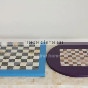 Lacquer Mother of Pearl Chess Board thumbnail-1