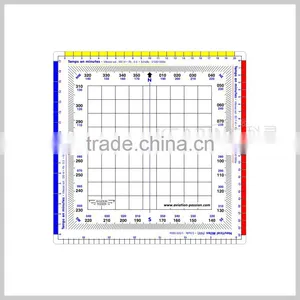 Durable Flexible Plastic Nautial Grid Protractor / Square Aviation Protractor Plotter ( 1 mm Thickness ) # KPP-4 thumbnail-1