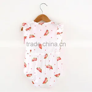 Custom-made Summer Fly Short Sleeve Pink Watermelon Rompers thumbnail-2