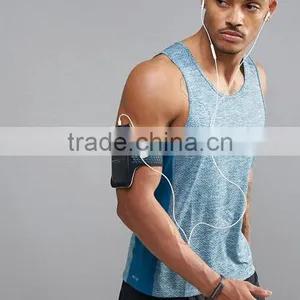 High Quality New Design Summer Cooling Custom Blue Gym Wear Comfortable 100% Polyester Fashion Men Muscle Sport Tank Tops thumbnail-1