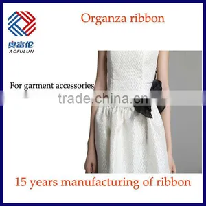 100% Nylon Colorful Woven Black Organza Ribbon Bow For Garment Accessories thumbnail-1