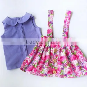 Boutique Children Cotton Flower Pattern Toddler Girl Summer Suspender Princess Dress thumbnail-5