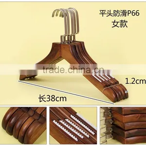 China Factory Solid Wood Tie and Belt Scarf Hanger Redwood Pants Hanger Black Laundry Wooden Shirts Hanger thumbnail-1