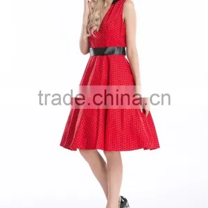 2016 Instyles Rockabilly Retro Pin UP Tamsin Belted Dress Floralveless Swing Dress With Belt thumbnail-1