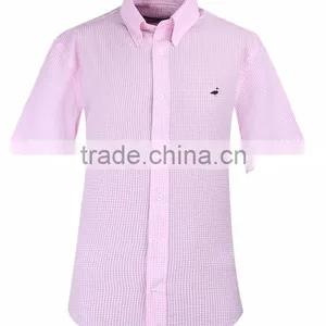 2017 Men's Short Sleeve Seersucker Casual Shirt Wholesale thumbnail-2
