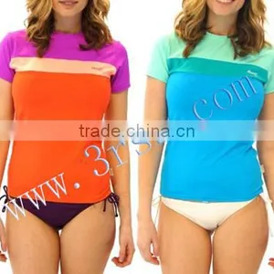 2014 Young Girl's Colorful UPF50+ Rash t Shirt thumbnail-1