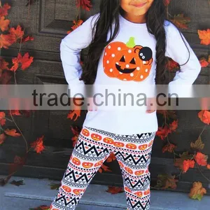 Fall Pumpkin Embroidery Halloween Girls Clothin thumbnail-2