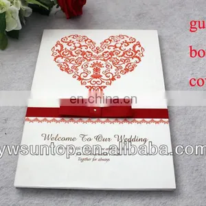 Red Hearts Satin Wedding Signature Guest Book Decorations Party Supplies thumbnail-1