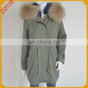 Jsfur Wholesale Genuine Fur Jacket With Real Fur Winter Women Parka thumbnail-1