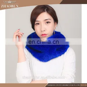 Chinese Fashion Knitted Mink Fur Scarf Real Knitted Mink Fur Snood for Women thumbnail-1