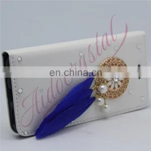Aidocrystal Blue Feather Dreamcatcher Luxury Magnetic Cover New Flip Wallet pu Leather For I7 7Plus Case Fundas With Card thumbnail-6