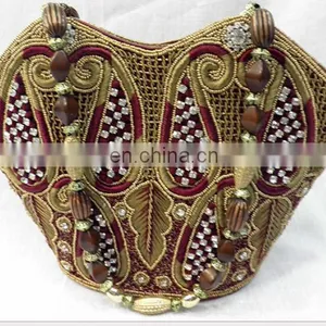 SILK CRYSTAL EVENING PARTY WEDDING CLUTCH BAG PURSE BRIDAL thumbnail-1