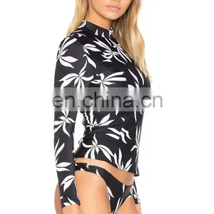 Low Moq Custom Sublimation Fashion Upf 50+ Women Long Sleeve Rash Guard thumbnail-2